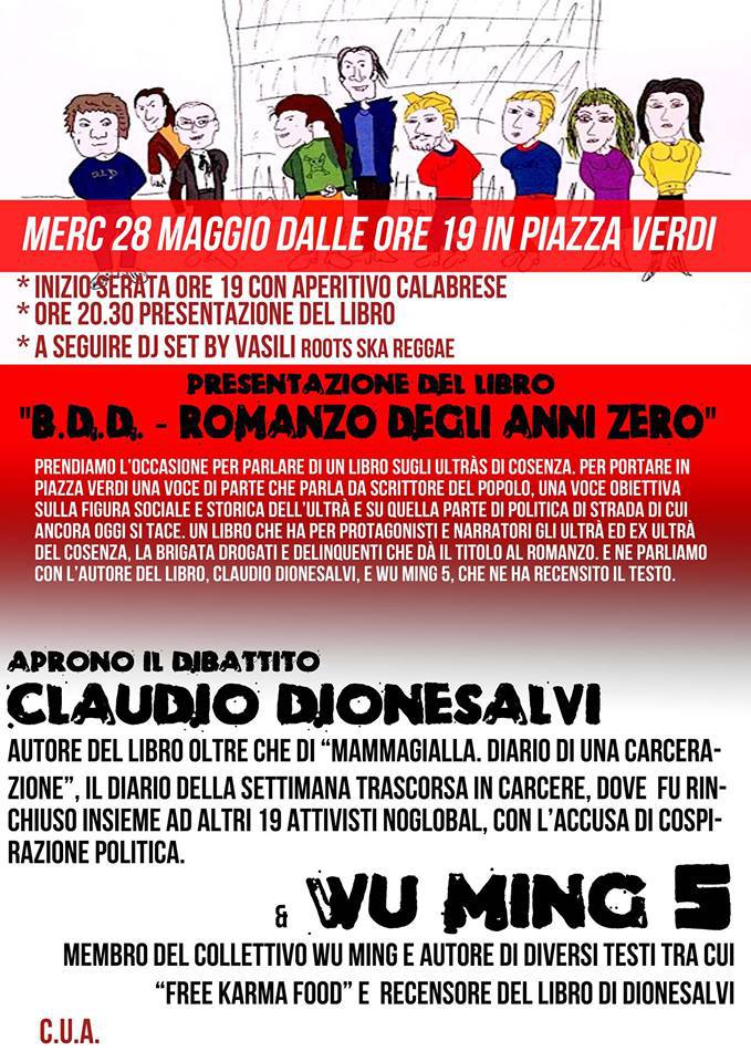 Mercoledì 28 maggio B.D.D. a Bologna